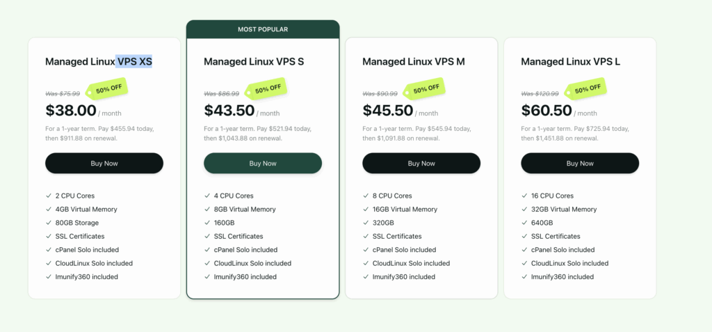 Hosting.com VPS Plans