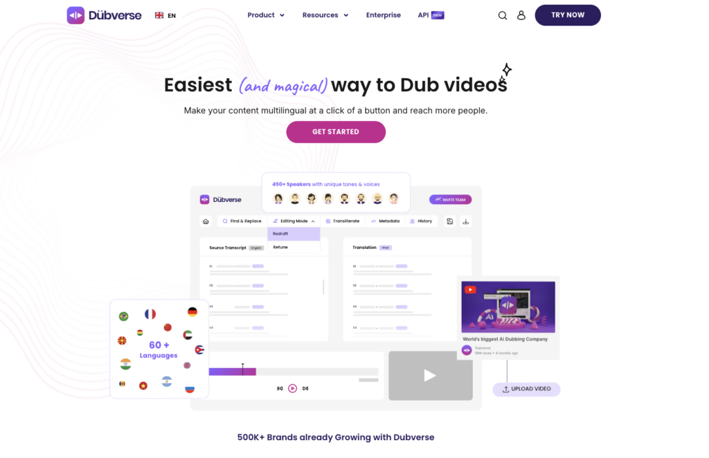Dubverse AI Dubbing Software