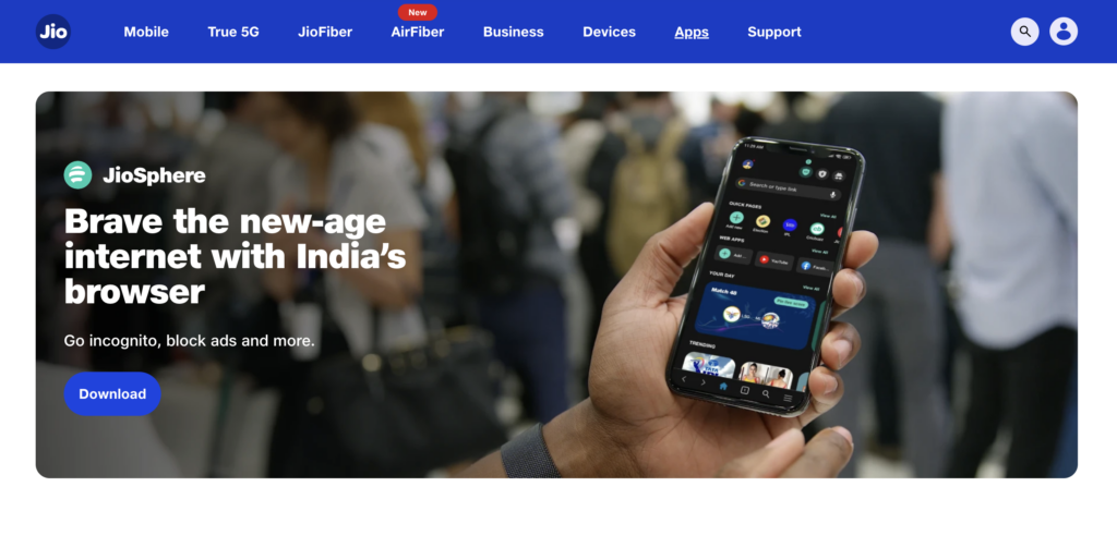 Jio Sphere Browser