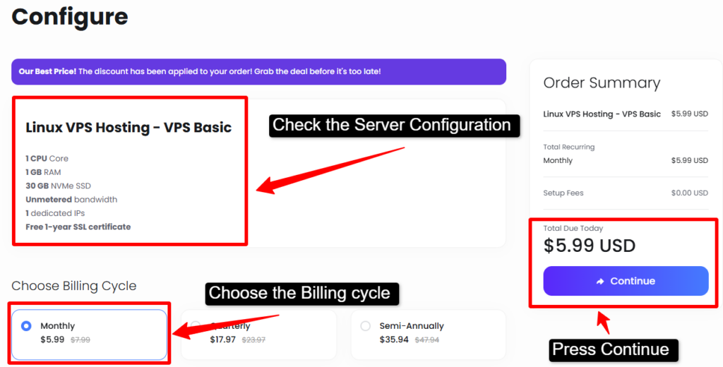 Now, it's time to Configure your VPS server first