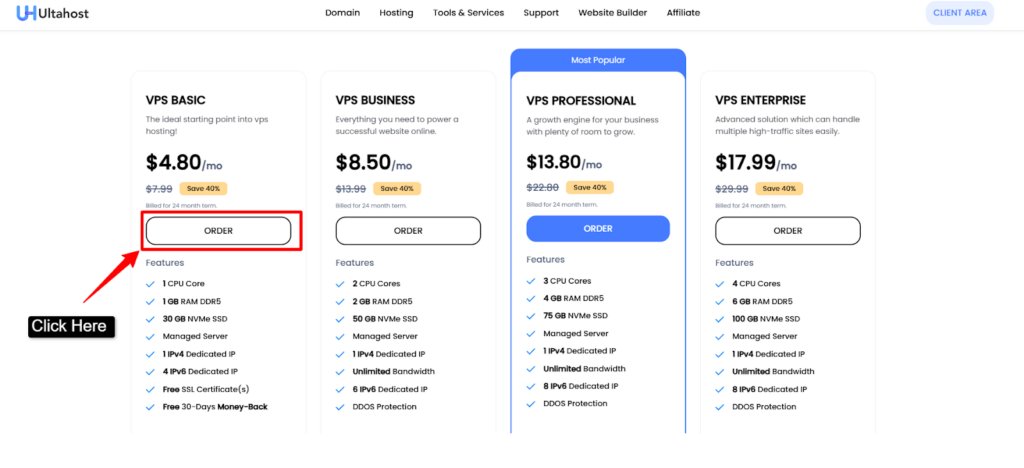 Ultahost plans