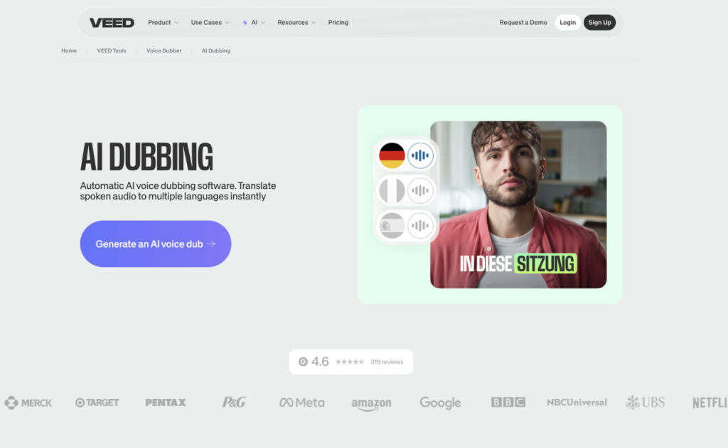 Veed.io AI Dubbing Software