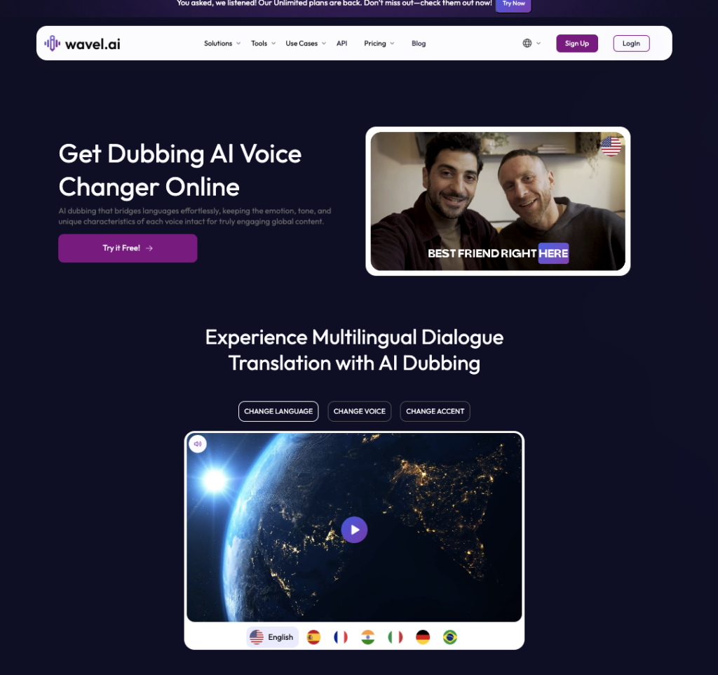Wavel.ai AI Dubbing Software
