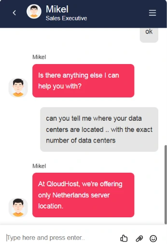 chat support qloudhost