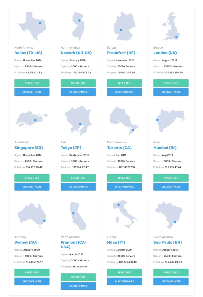 FastComet's 12 data center locations