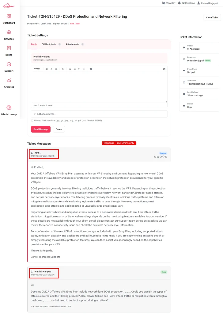 Ticket Support