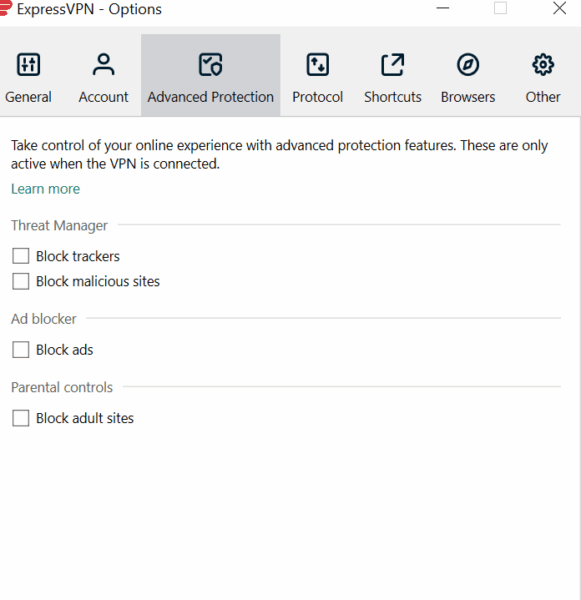 Advanced Protection offered by ExpressVPN.