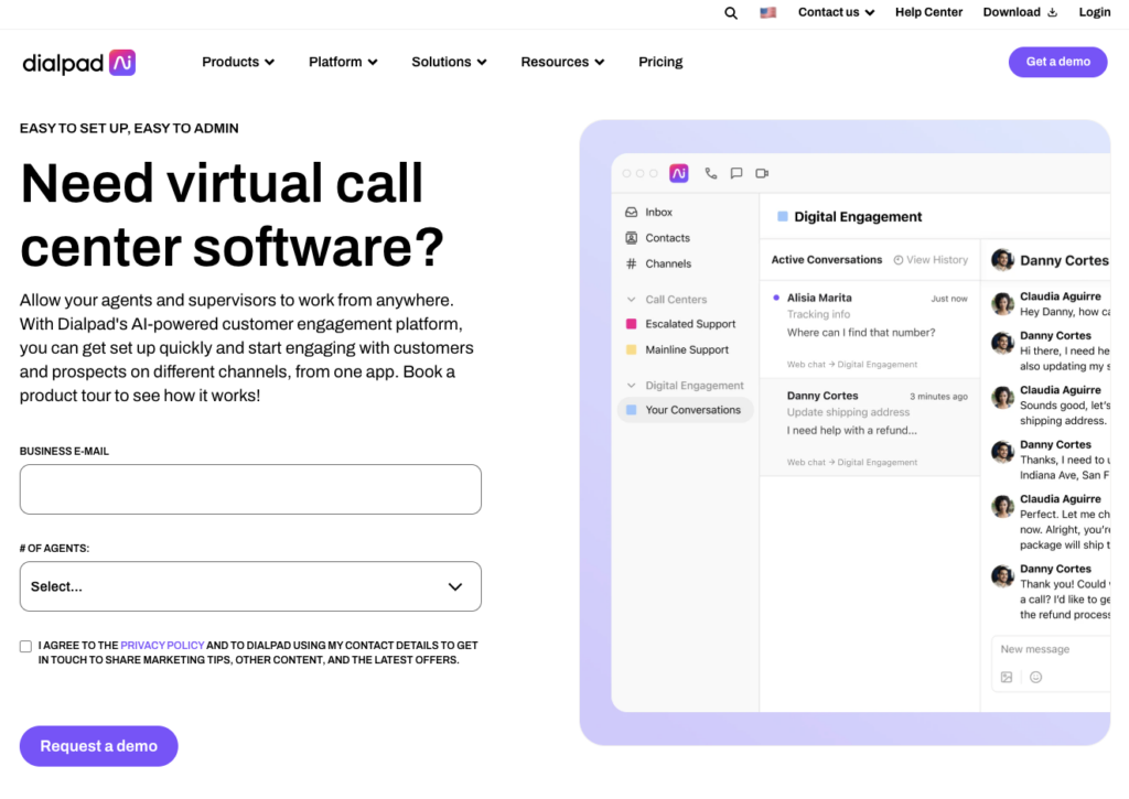 Dialpad Virtual Call Center Software