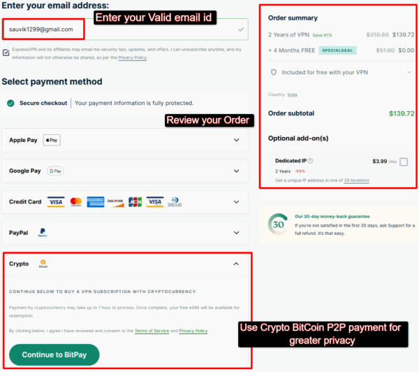 Enter your valid email id