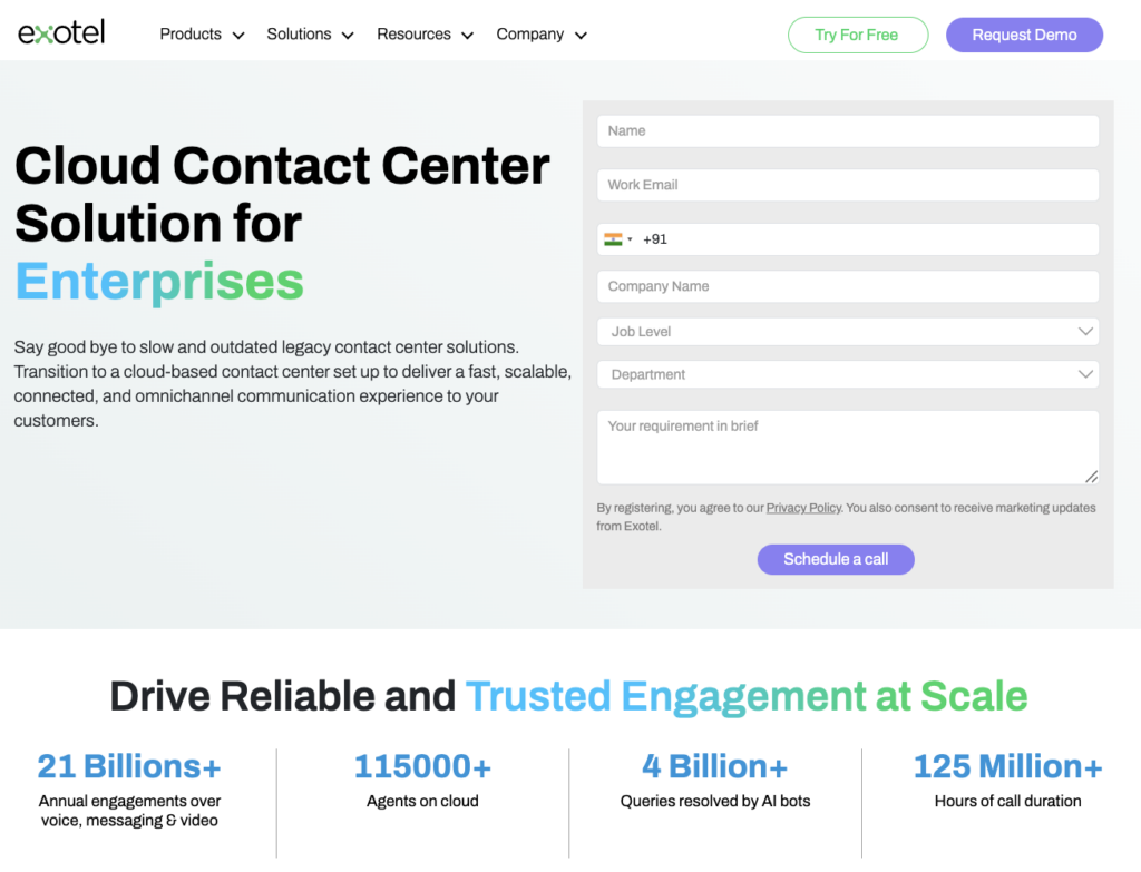 Exotel Cloud Based Call Center