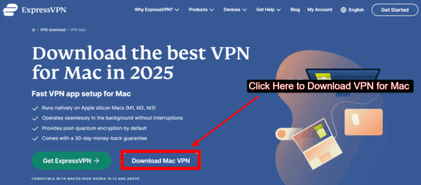 Go to the official website of ExpressVPN