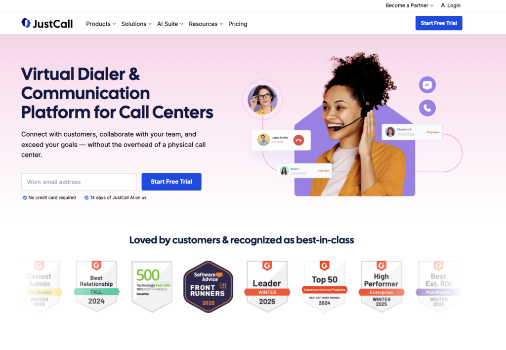 Justcall Virtual Call Center Software
