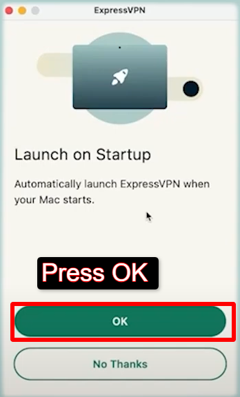 Press OK to confirm this configuration.