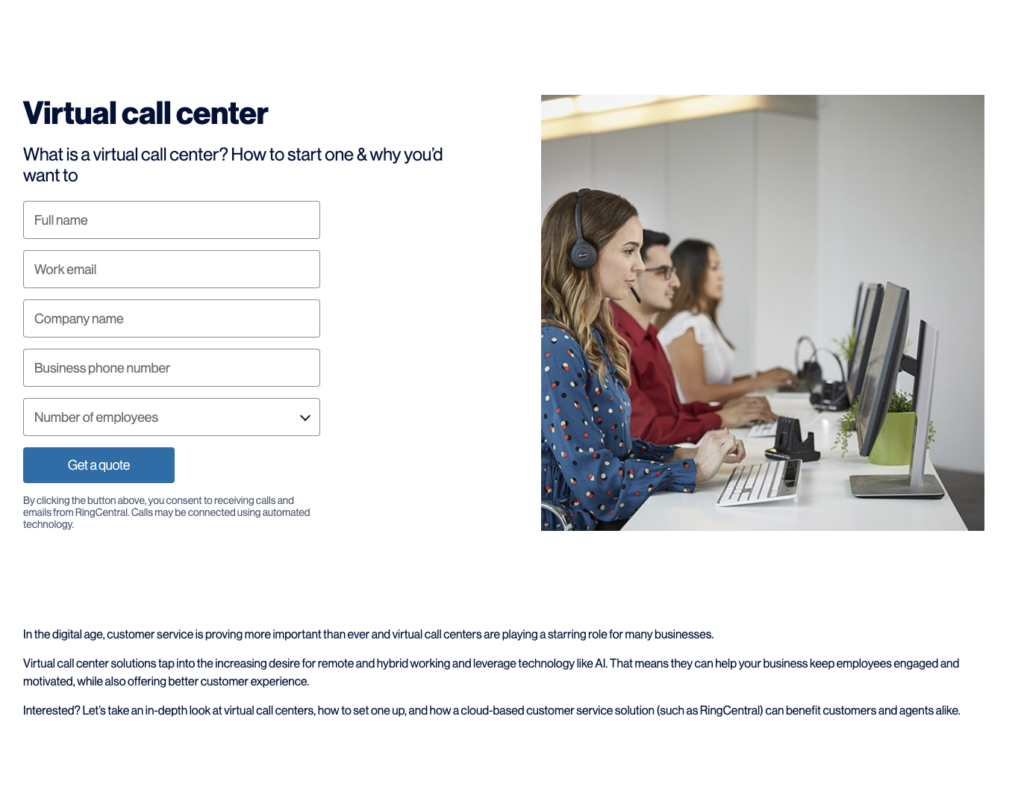 RingCentral Virtual Call Center Software