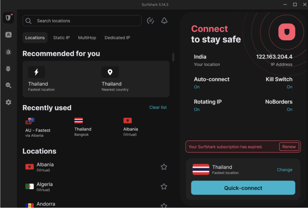 fare clic sul pulsante Connessione rapida.​