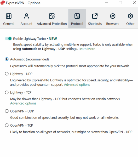 manage (choose) protocols easily