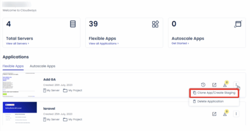Now, to create a Staging environment
