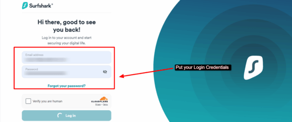 Surfshark VPN account
