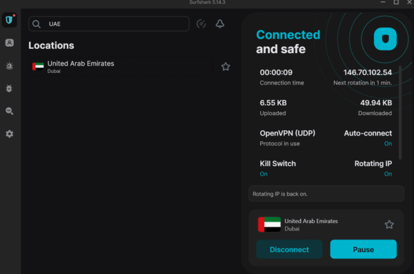 Surfshark VPN server location