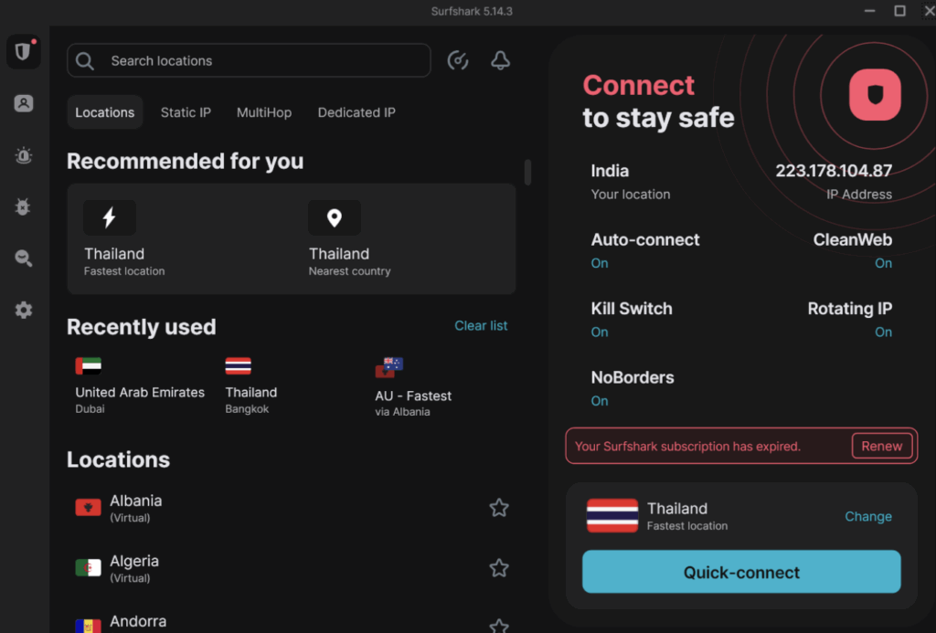 You can auto-connect to the nearest VPN server and also enable Kill Switch (in the settings option).
