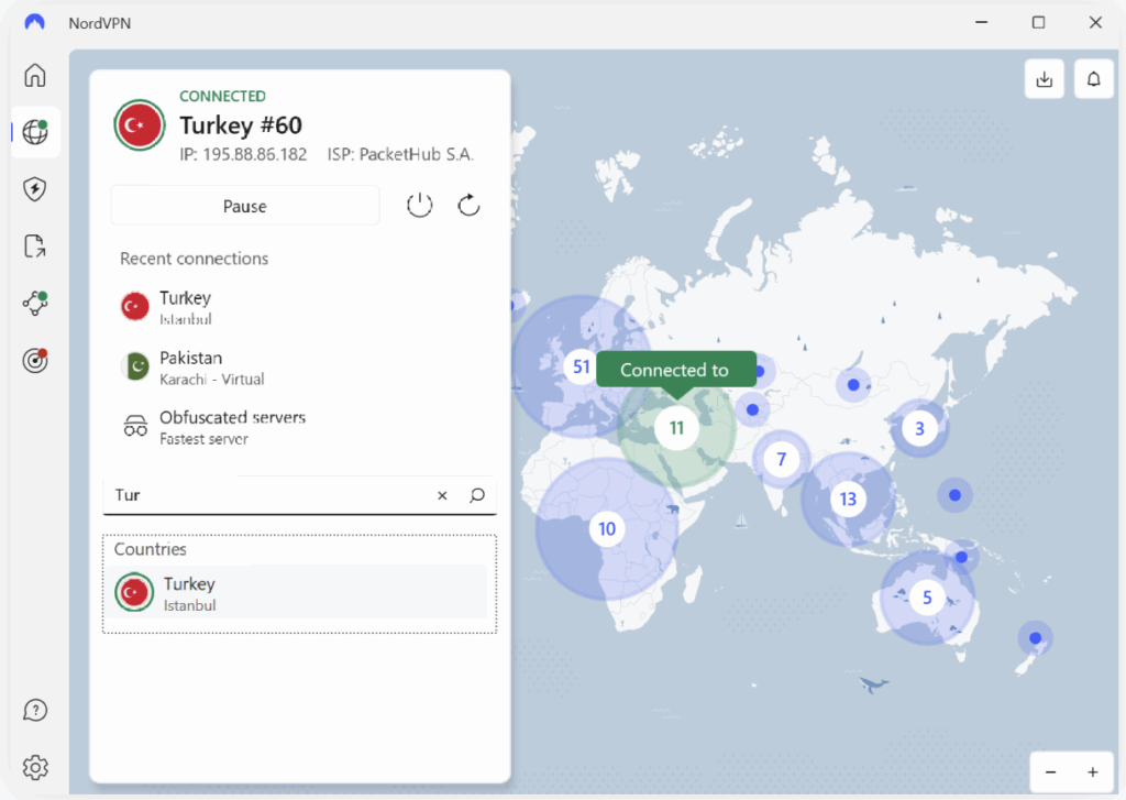 ou can search Turkey VPN and connect to it right away.