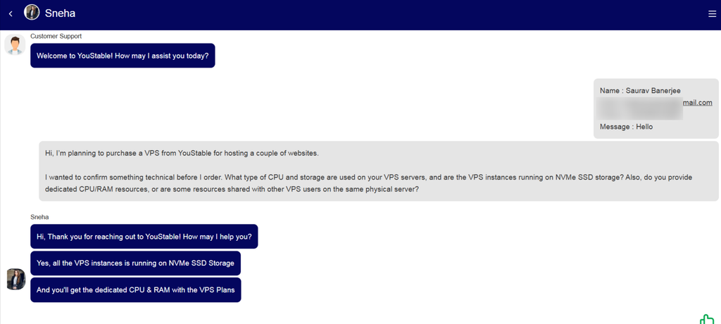 YouStable Review 2026 - Tested for Speed, Support, Value 17 LiveChat Support