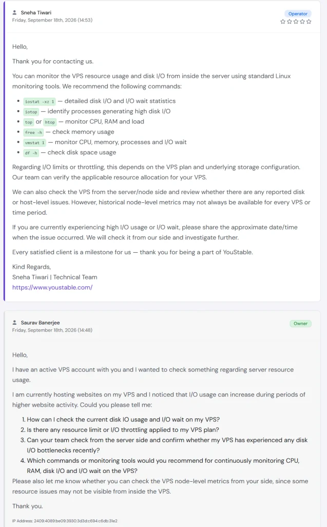 YouStable Review 2026 - Tested for Speed, Support, Value 18 youstable ticket support