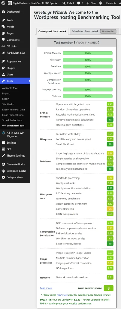 YouStable Review 2026 - Tested for Speed, Support, Value 5 wp benchmark test