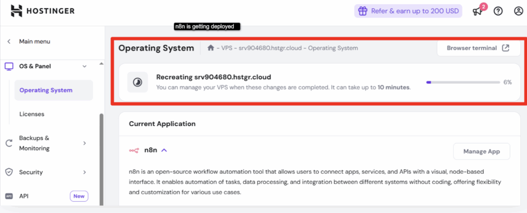 Let the n8n hosting setup! It normally takes 8 to 10 mins!