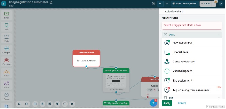 SendPulse Review- Is #1 Marketing Automation Platform? 9 Once you click on the create button, you will directly land on the builder, which looks something like this