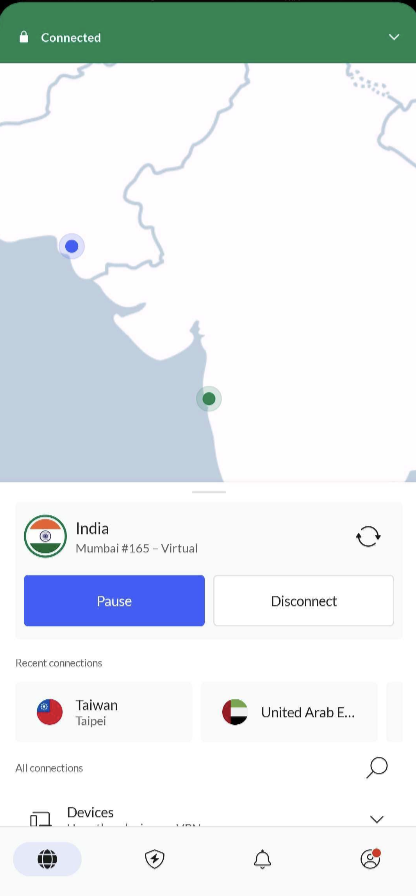 Tap "Connect