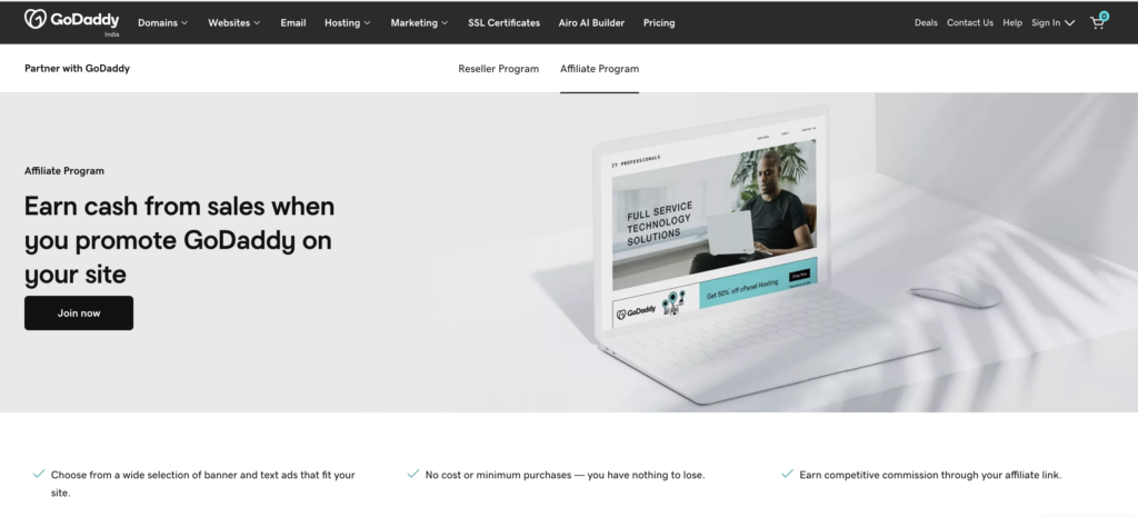 godaddy affiliate program