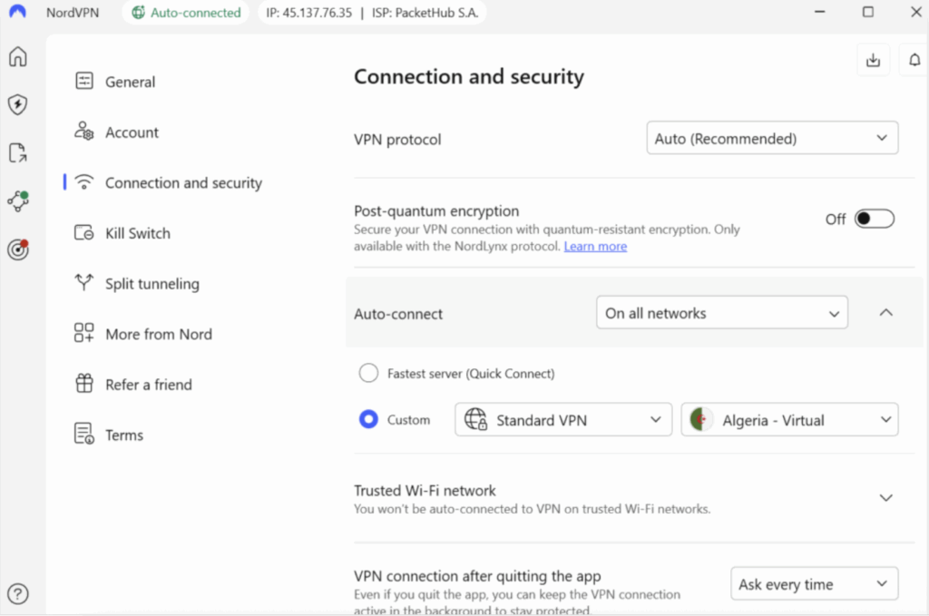 Click connect Nordvpn