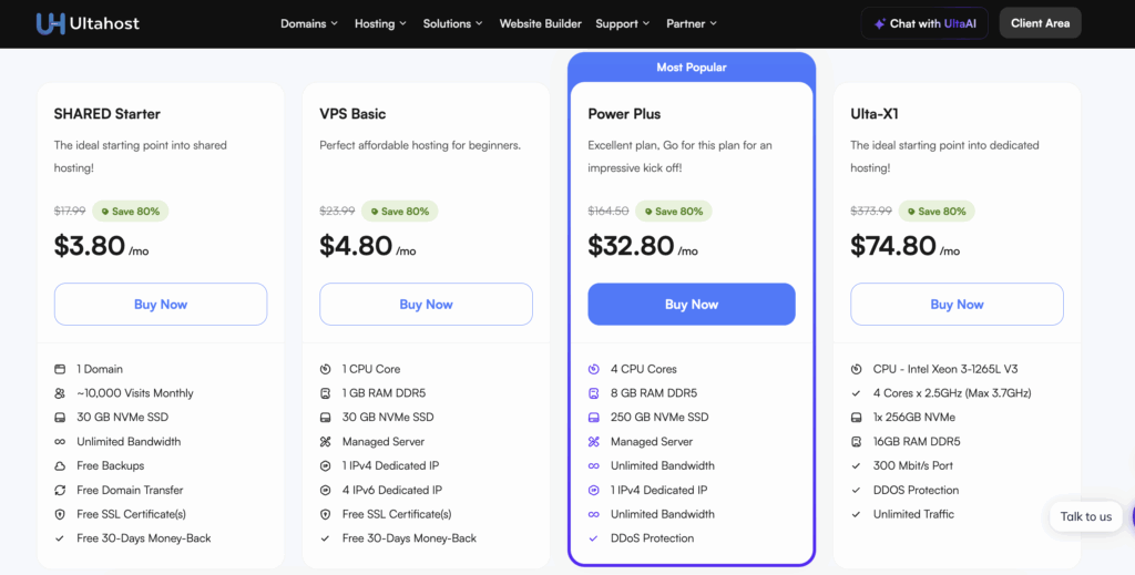 UltaHost Black Friday & Cyber Monday Dеals '2026'- Upto 80% OFF on All Hosting Plans 6 ultahost Black friday plans