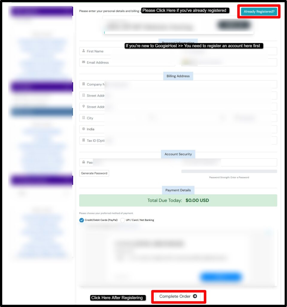 Please click Already Registered