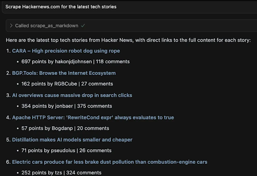 client’s logs or terminal
