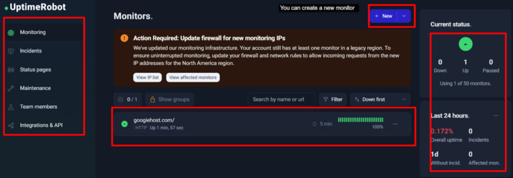  Choose the monitor interval 