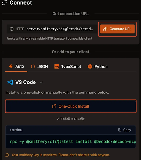 remote connection URL