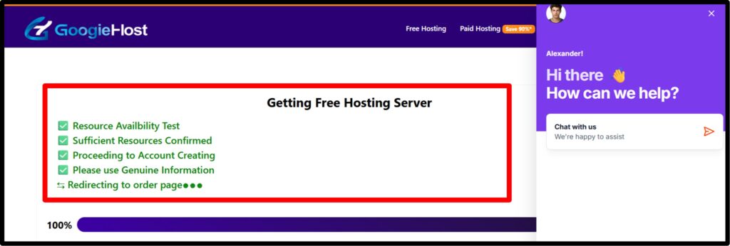 searches free hosting servers