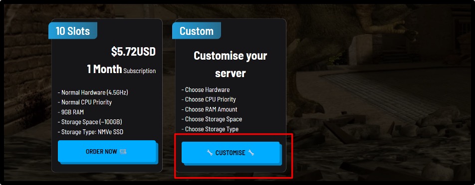 Select a pricing plan given on the screen