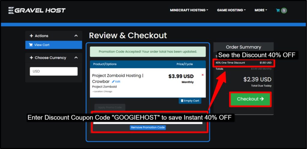 Click the Checkout button