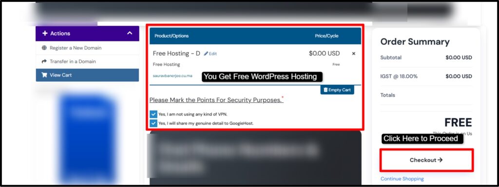 Simply click the CheckOut button to carry on. 

