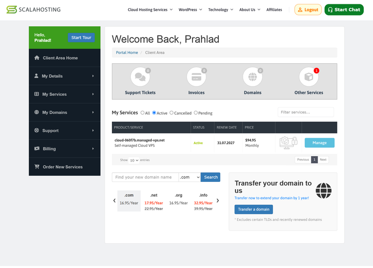 ScalaHosting Review 2026: After 4 years, 2 Websites 18 client dashboard scalahosting