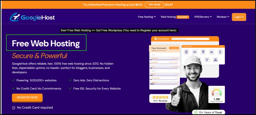 free hosting suitable for beginners