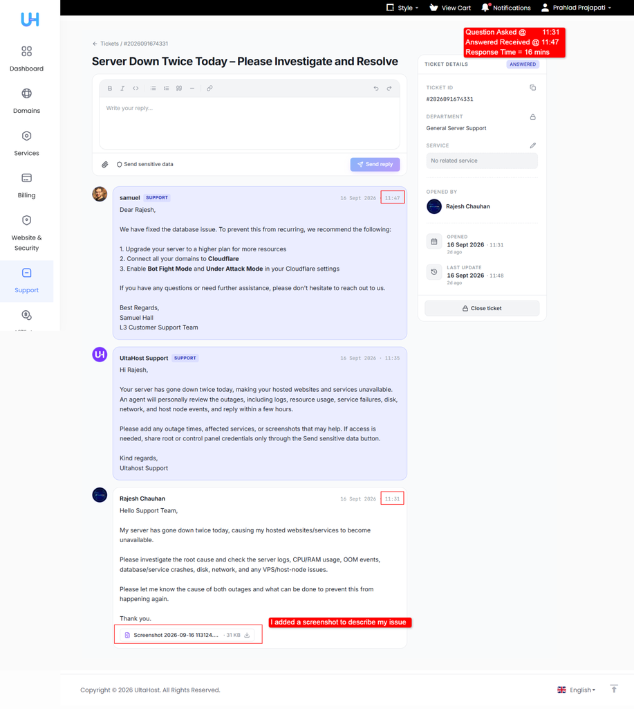 ticket support