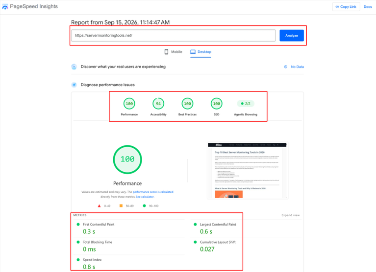 ScalaHosting Review 2026: After 4 years, 2 Websites 8 pageinsight test