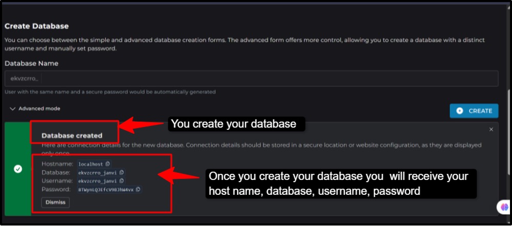 Create Database user