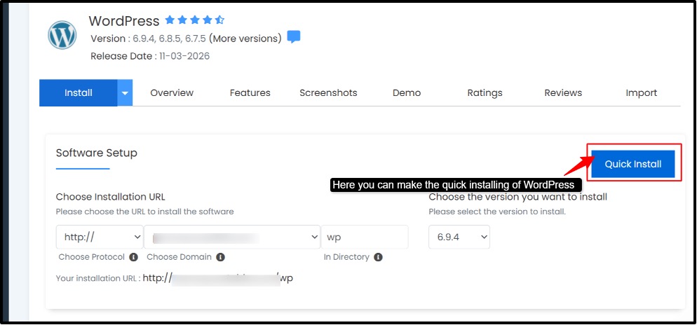 Now set your WordPress Login Details