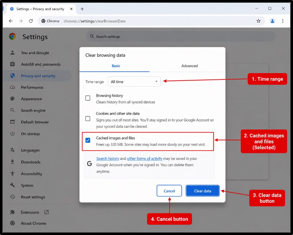Clear Browser Cache