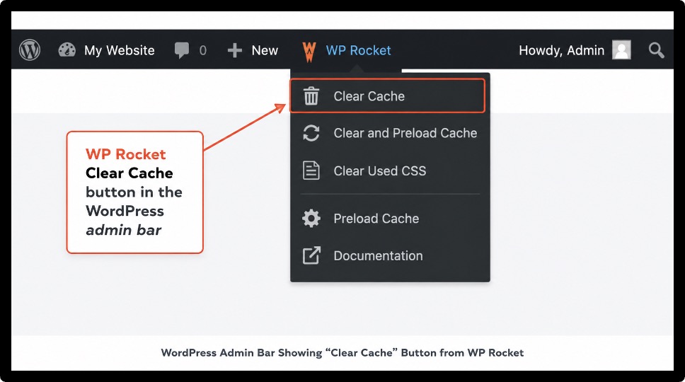 Clear Cache Using WordPress Cache Plugins
